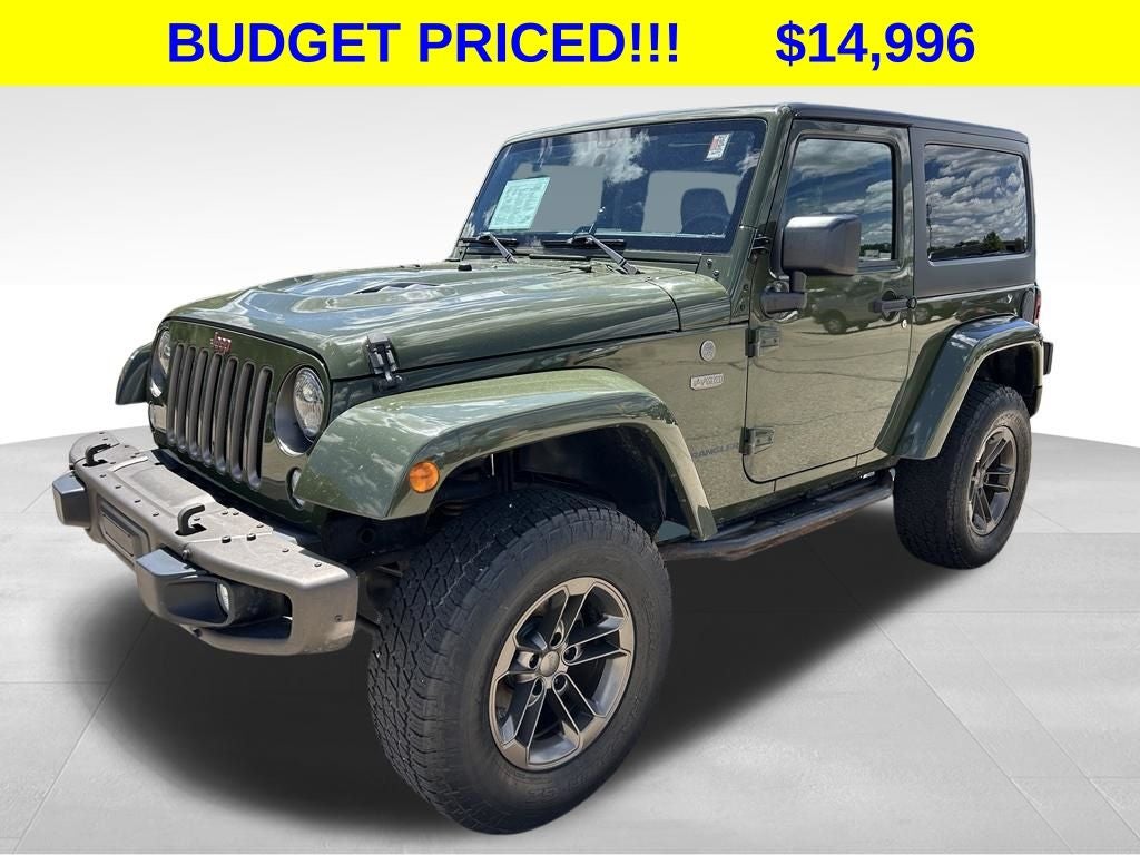 2016 Jeep Wrangler 75th Anniversary in Sarge Green — front three-quarter view