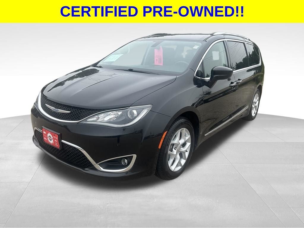 2018 Chrysler Pacifica Touring L Plus in Brilliant Black Crystal Pearlcoat — front three-quarter view