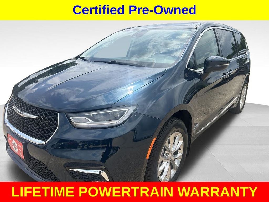 2023 Chrysler Pacifica Touring L AWD in Fathom Blue Pearlcoat — front three-quarter view