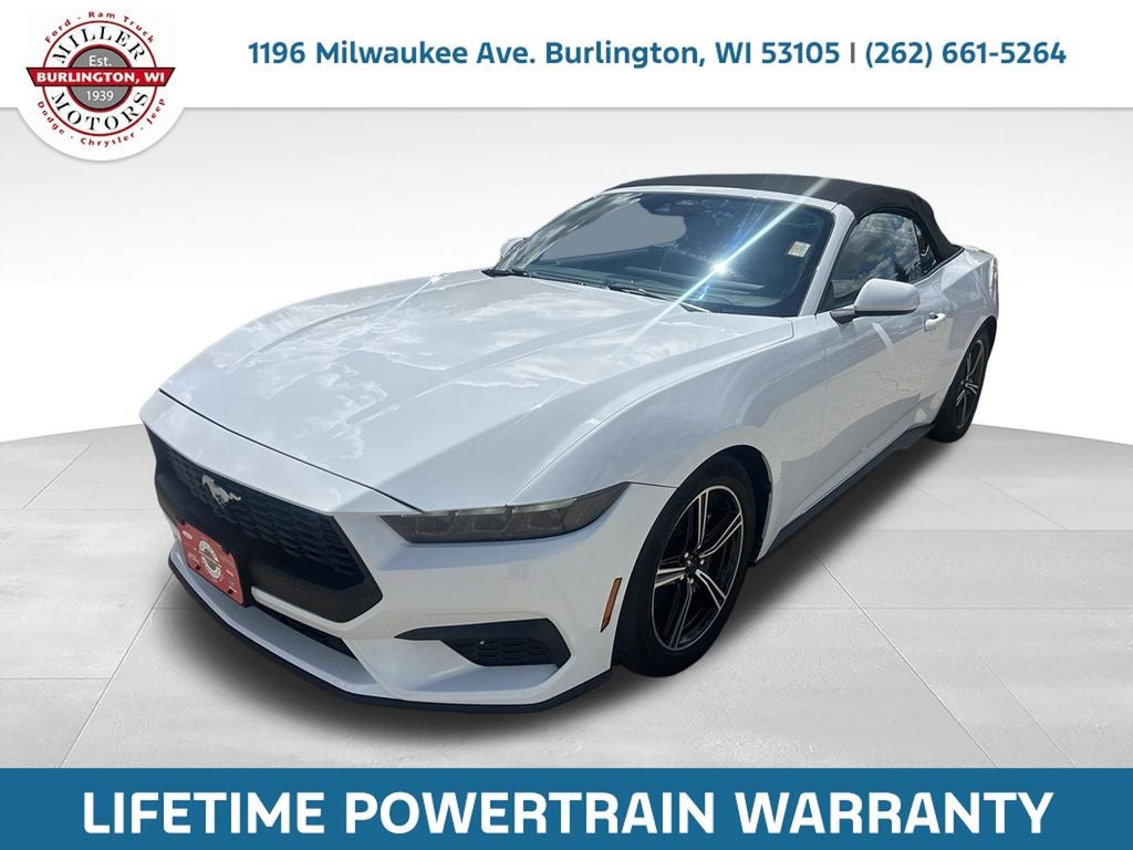 2025 Ford Mustang EcoBoost Premium in Oxford White — front three-quarter view