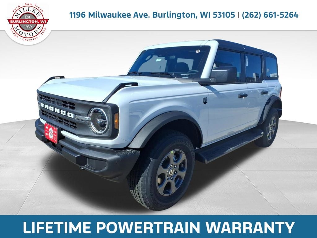2026 Ford Bronco Big Bend in Oxford White — front three-quarter view