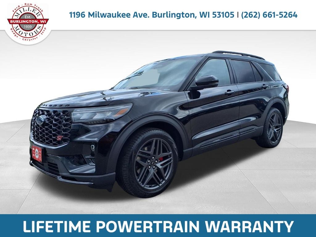 2026 Ford Explorer ST in Black Metallic — front three-quarter view
