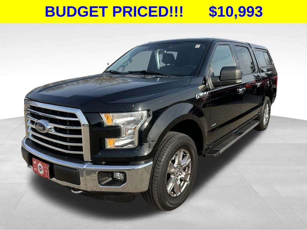 2016 Ford F-150 XLT in Shadow Black — front three-quarter view