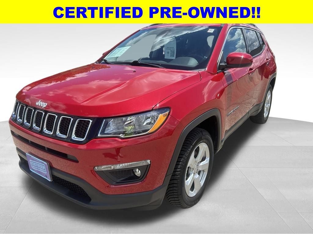 2020 Jeep Compass Latitude in Redline Pearlcoat — front three-quarter view