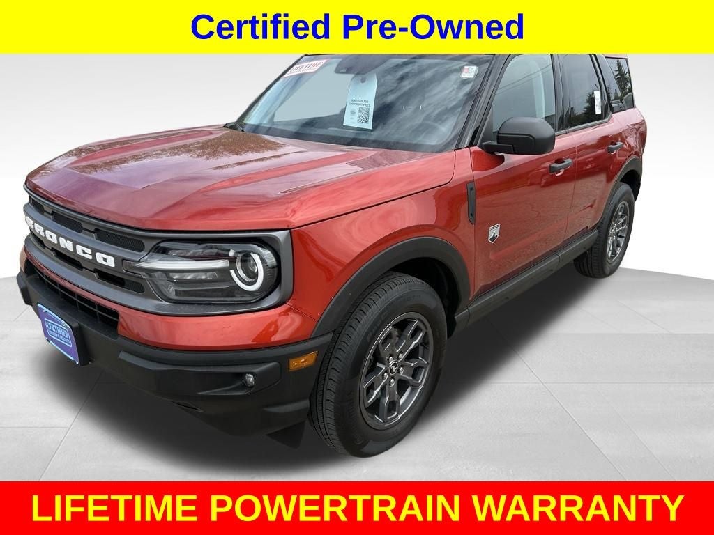 2022 Ford Bronco Sport Big Bend in Chili Pepper Red — front three-quarter view