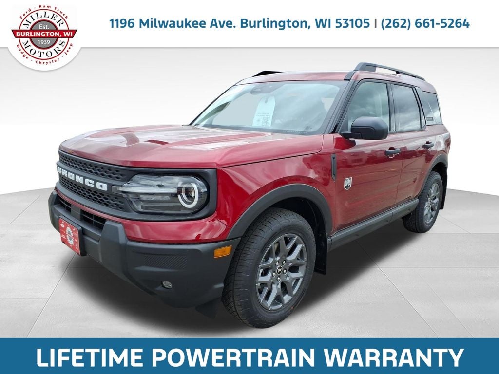 2026 Ford Bronco Sport Big Bend in Ruby Red Metallic — front three-quarter view