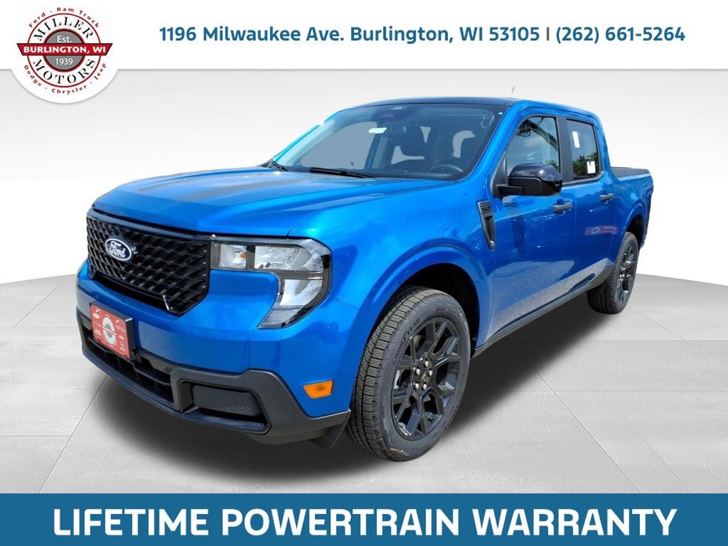 2026 Ford Maverick XLT in Blue — front three-quarter view