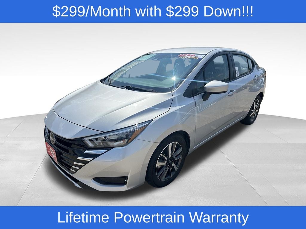 2025 Nissan Versa 1.6 SV in Brilliant Silver Metallic — front three-quarter view